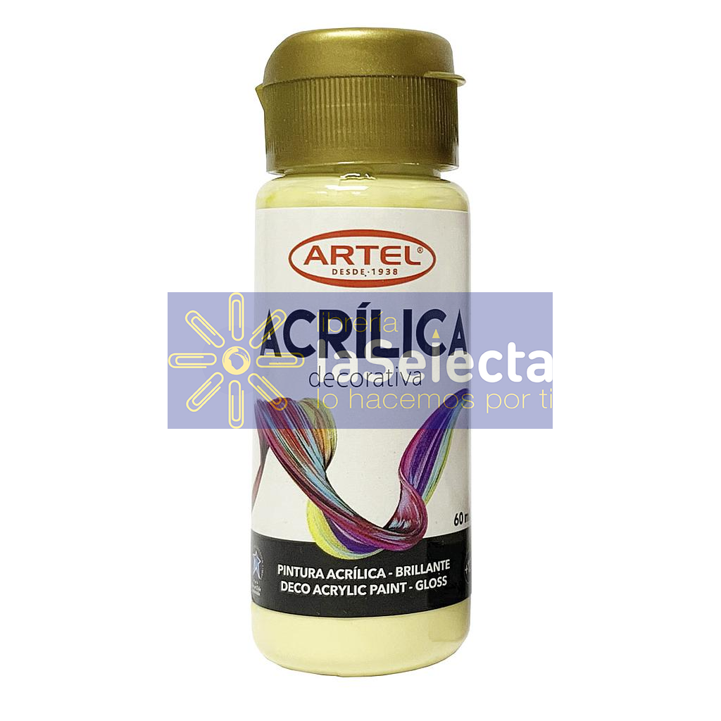 PINTURA ACRILICA PASTEL AMARILLO 60ML ARTEL