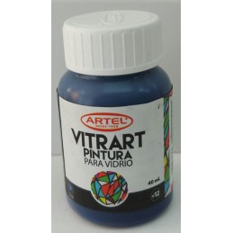 PINTURA VITRAT PARA VIDRIO AZUL 40 ML ARTEL