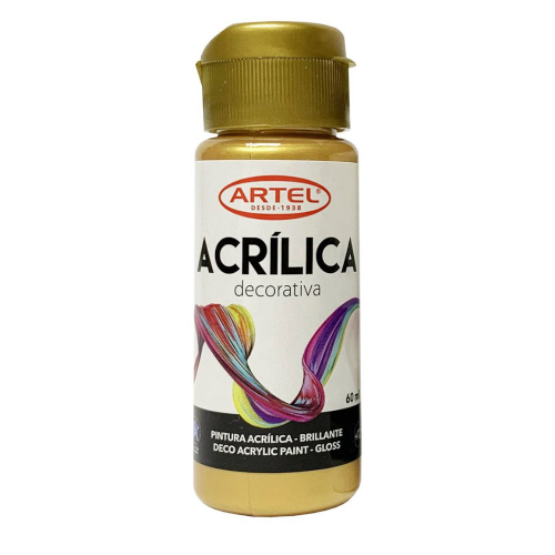 PINTURA ACRILICA DECORATIVA METAL ORO 60ML ARTEL