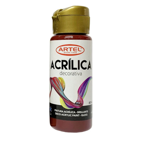 PINTURA ACRILICA DECORATIVA ROJO OSCURO 60ML ARTEL
