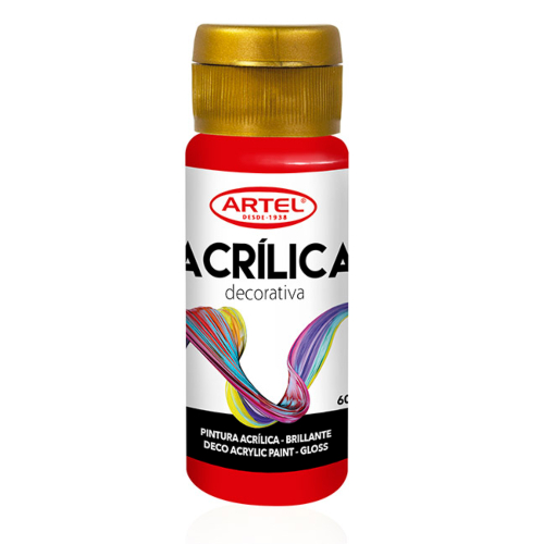 PINTURA ACRILICA DECORATIVA ROJO 60ML ARTEL