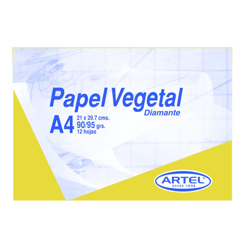 CARPETA PAPEL VEGETAL A4 21 X 29.7 CMS 90/95 GRS 12 HOJAS ARTEL