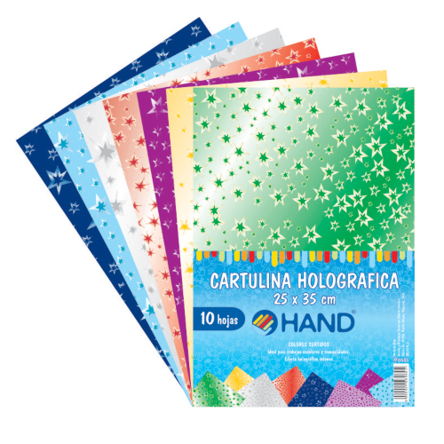 CARPETA DE CARTULINA HOLOGRAFICA 25X35CMS HAND