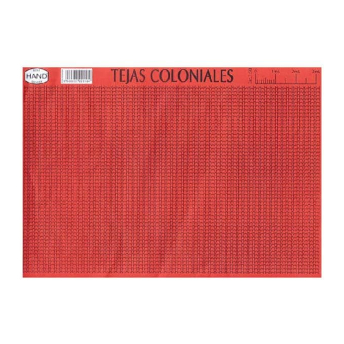 PAPEL MAQUETERIA TEJAS COLONIALES ROJAS HAND