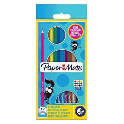 LAPICES DE 12 COLORES HEXAGONAL PAPER MATE