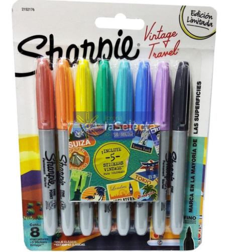 SET 8 MARCADORES VINTAGE SHARPIE