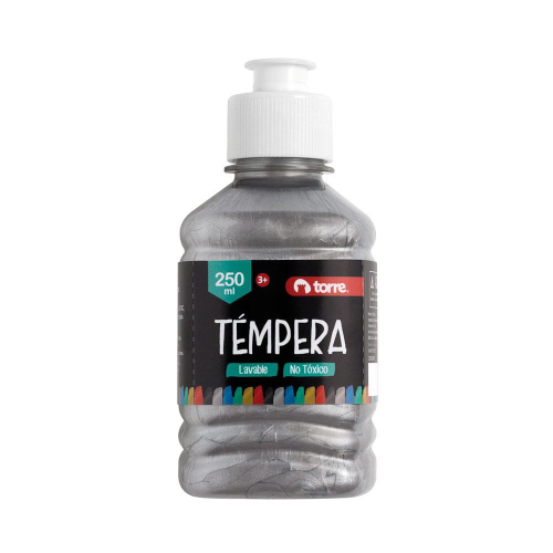 TEMPERA METALICA PLATEADA 250 ML TORRE