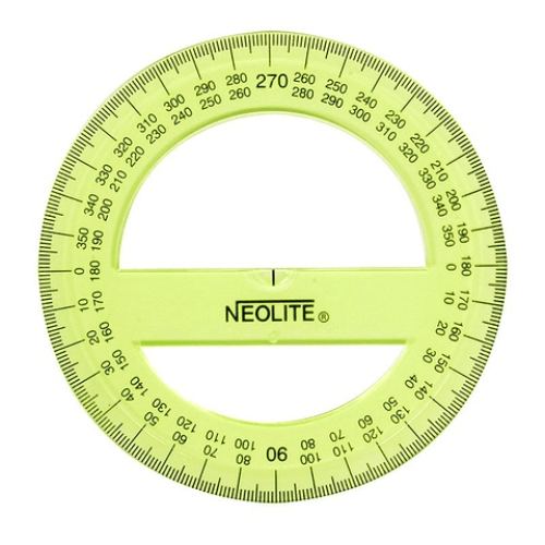 TRANSPORTADOR ACRILICO VERDE 360 10 CM 305 NEOLITE