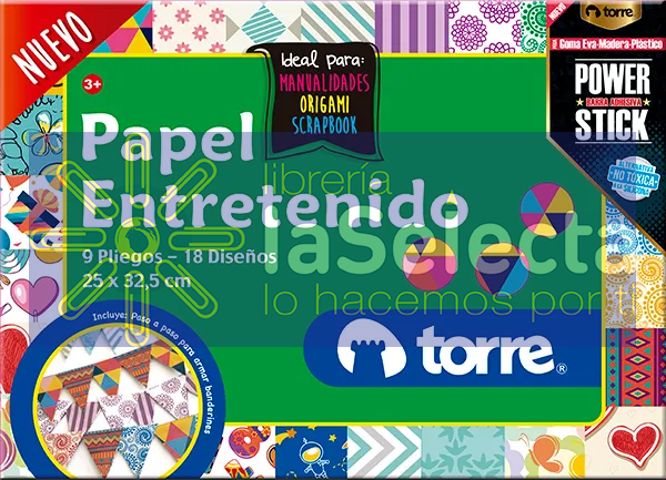 CARPETA DE PAPELES ENTRETEIDOS 9 UN 18 DISEÑOS TORRE