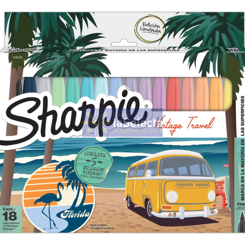 MARCADORES PUNTA FINA 18 COLORES VINTAGE SHARPIE