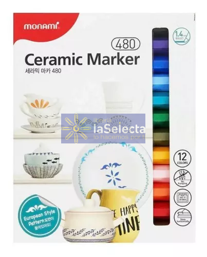MARCADOR PARA CERAMICO 12 COLORES 1.4MM 480 MONAMI