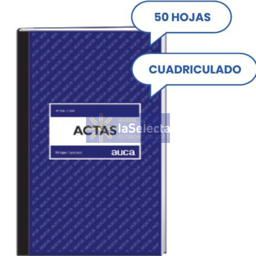 LIBRO DE ACTAS 50 HJS CUADRICULADO 7MM AUCA