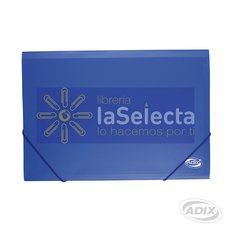 CARPETA GRUESA OFICIO PLASTIFICADA CON ELASTICO AZUL ADIX