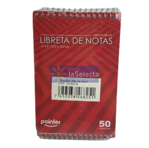 LIBRETA DE NOTAS 50 HJS POINTER
