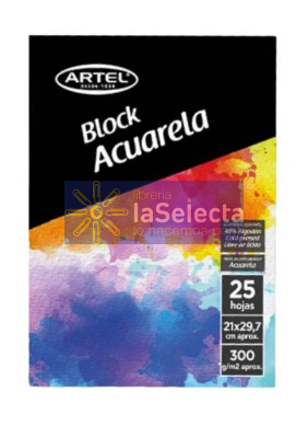 BLOCK ACUARELA 25 HOJAS 21X29.2 CM 300 GR ARTEL