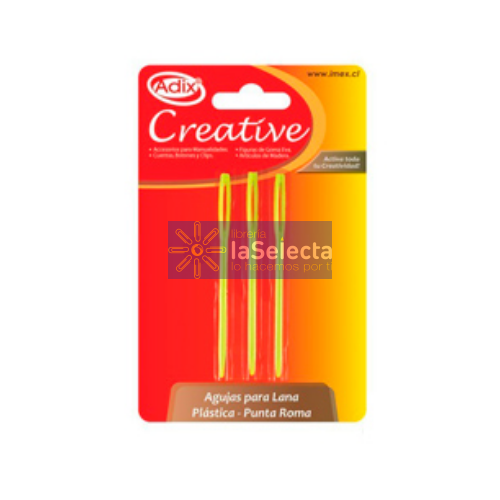 AGUJAS PLASTICAS PARA LANA 3 UN ADIX CREATIV