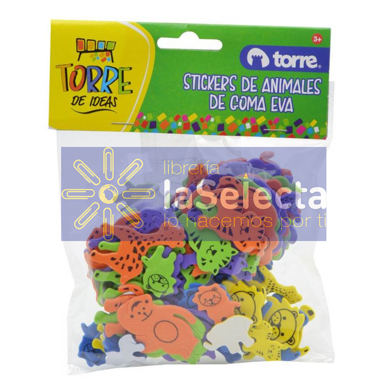 SET FIGURAS GOMA EVA ANIMALES SELVA ADHESIVOS TORRE