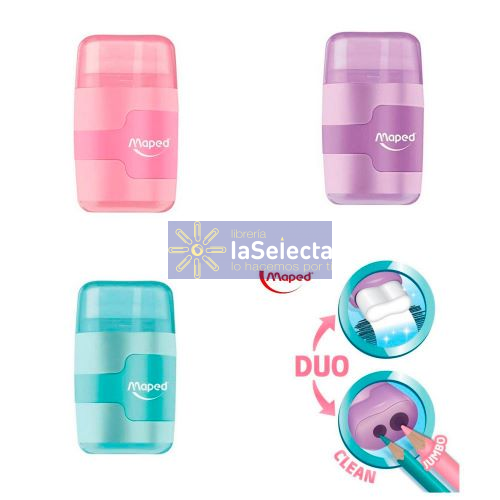 SACAPUNTA DOBLE DEPOSITO GOMA PASTEL MAPED