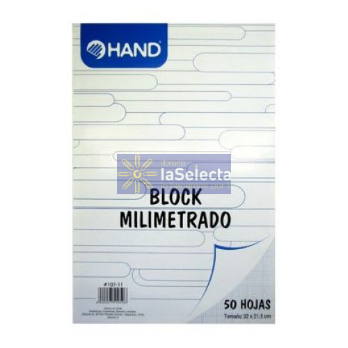 BLOCK MILIMETRADO AZUL 50 HJS EL ARTE