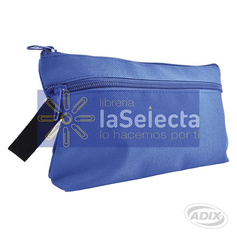 ESTUCHE ESCOLAR DOBLE CIERRE AZUL ADIX