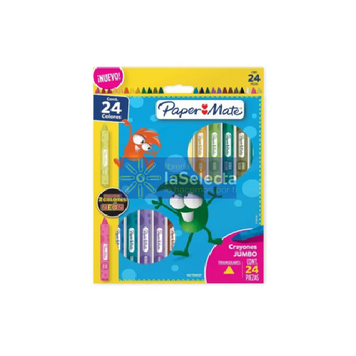 LAPICES DE CERA 24 COLORES TRIANGULAR PAPER MATE