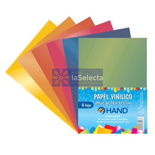 CARPETA PAPEL VINILICO 6 COLORES HAND