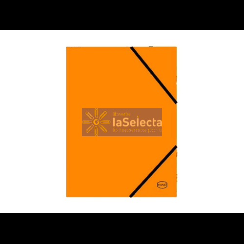 CARPETA CARTULINA CON ELASTICO NARANJO HAND