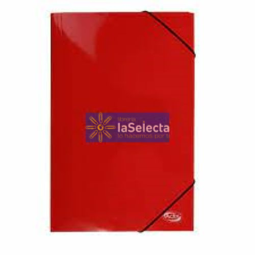 CARPETA CARTULINA CON ELASTICO ROJO HAND
