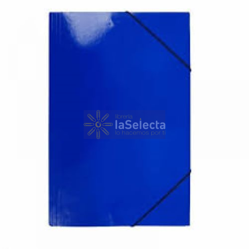 CARPETA CARTULINA CON ELASTICO AZUL HAND
