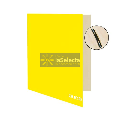 CARPETA PLASTIFICADA CON GUSANO OF AMARILLO AUCA