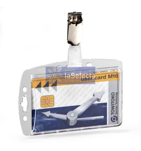 PORTACREDENCIAL ACRILICO C/PINZA DURABLE