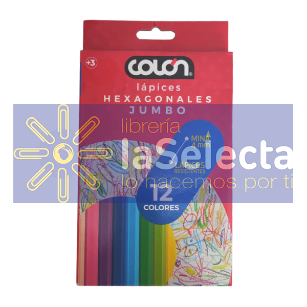 LAPICES 12 COLORES JUMBO HEXAGONALES COLON